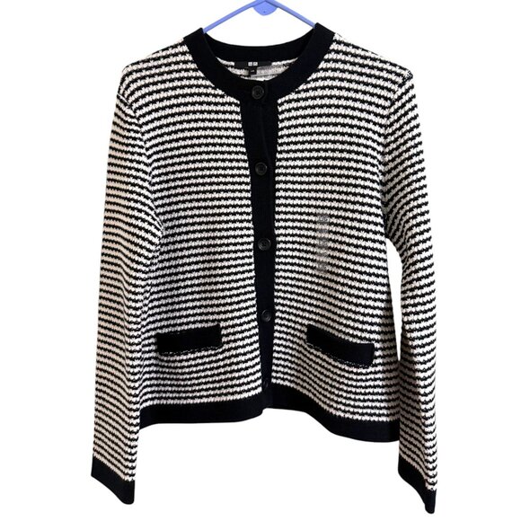 NWT Uniqlo Knitted Short Striped Jacket - Picture 2 of 7